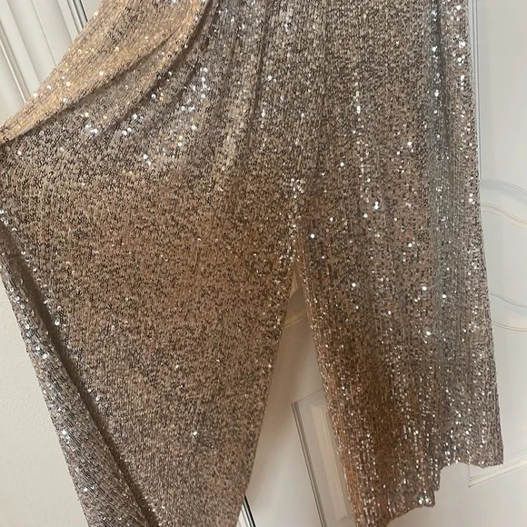 Vince Camuto Silver Sequin Jumpsuit - Picture 5 of 7